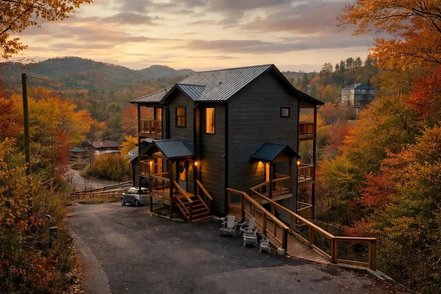 Cozy cabin w/hot tub & game room exterior photo